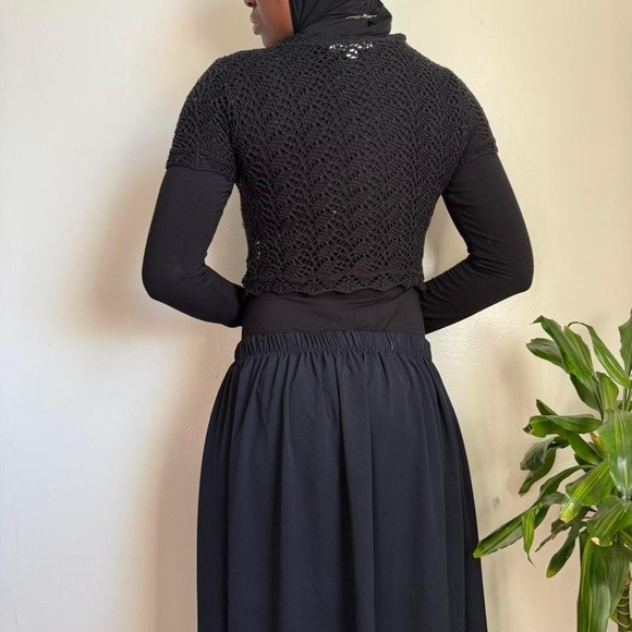 Vintage Pinque Black Knit Micro-Cardigan size S - Picture 5 of 7